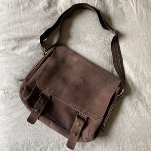 Suede Leather Messenger Bag